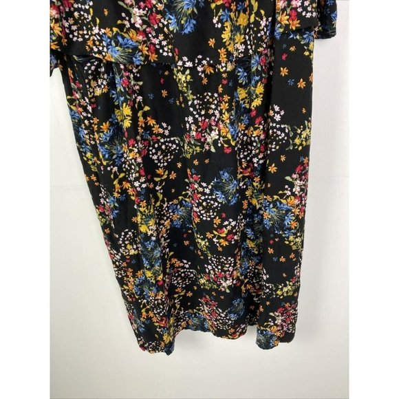 Target Size 18 Black Floral Off Shoulder Shift Dress - Picture 8 of 8
